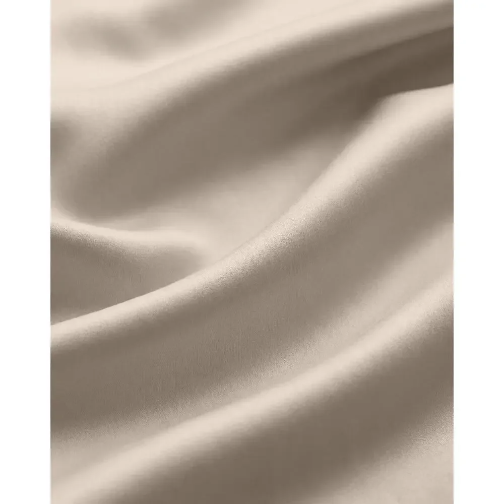 Quince Organic Bamboo Viscose Queen Sheet Set Sand Tan Queen 4 Pc NWOT